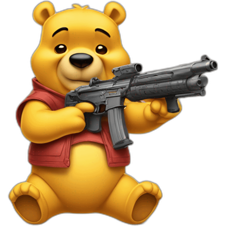 winnie the pooh with guns emoji