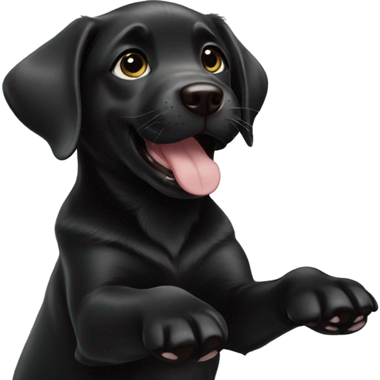 black labrador puppy high five emoji