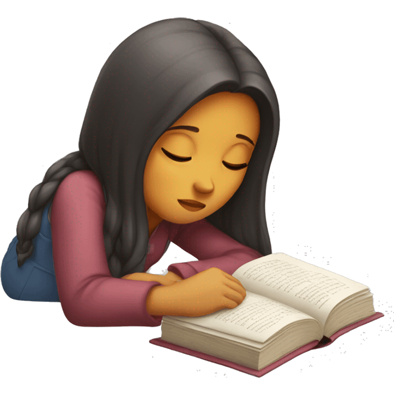 sleepy girl with a book emoji