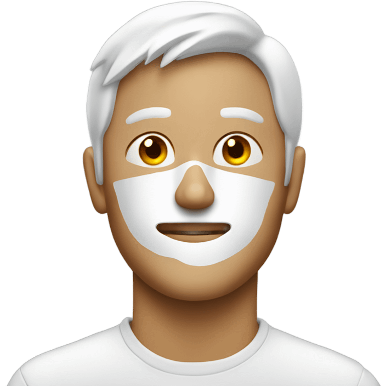 Man with white sugar on his face and a lighter next to him  emoji