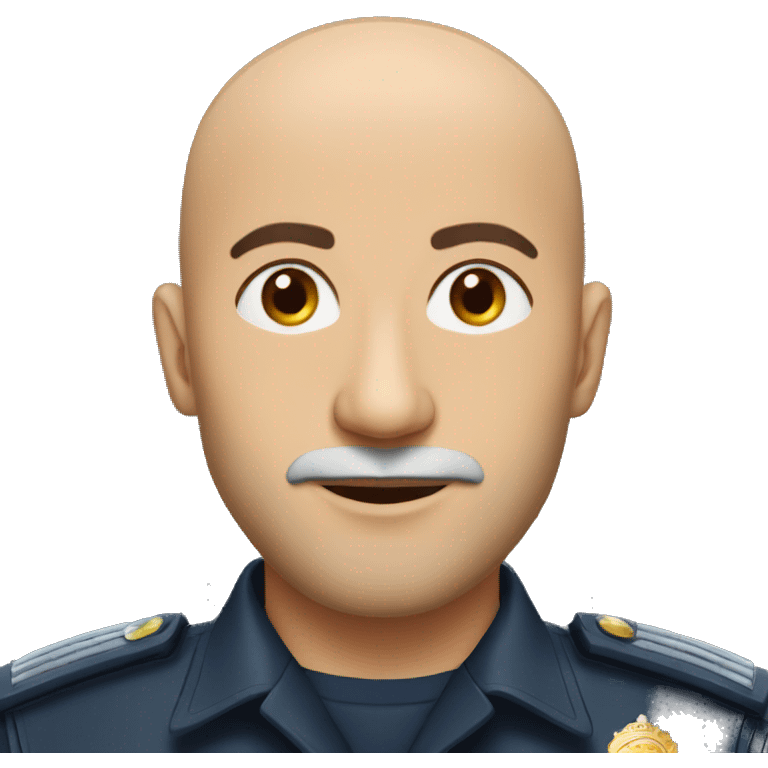 Bald Turkish man with light beard in police uniform  emoji