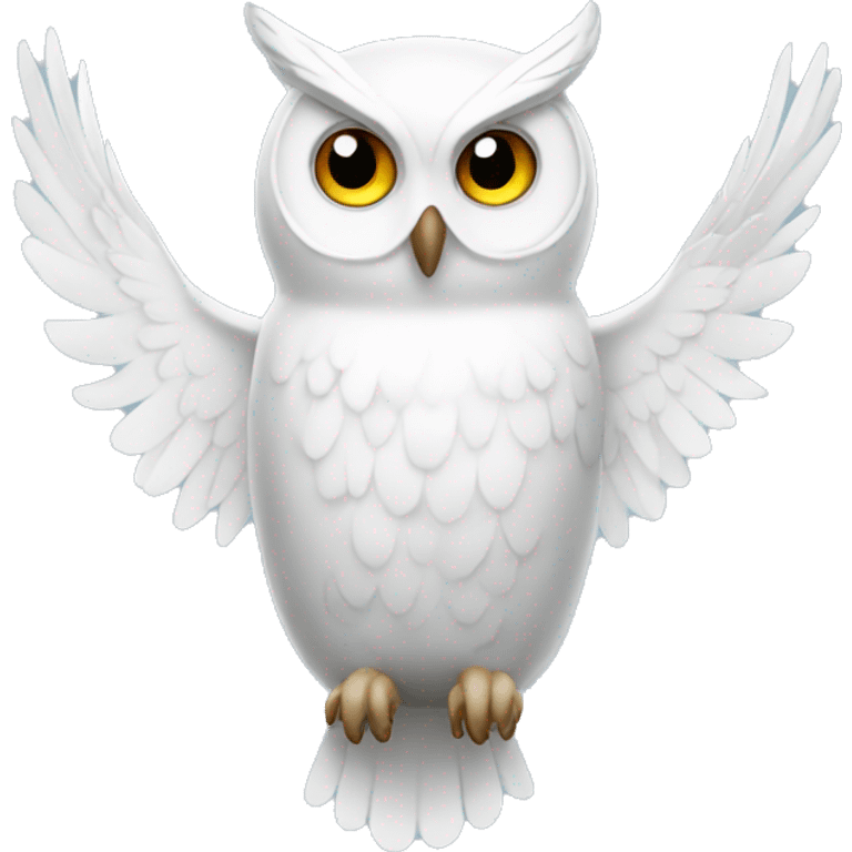 White flying elegant owl emoji