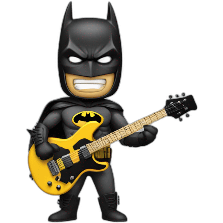 batman playing an electric guitar emoji