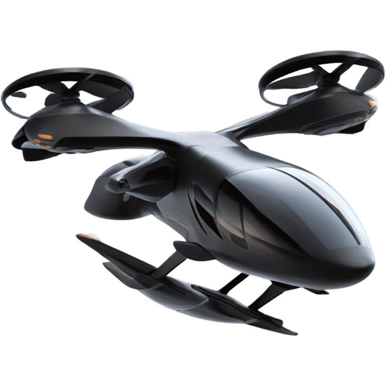 A black evtol aircraft emoji