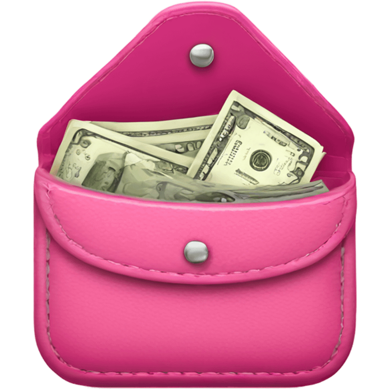 Pink Wallet with money emoji