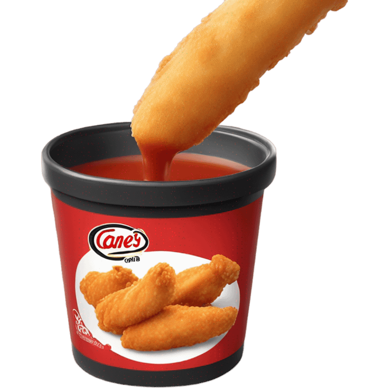 raising cane's chicken finger dipped into sauce emoji