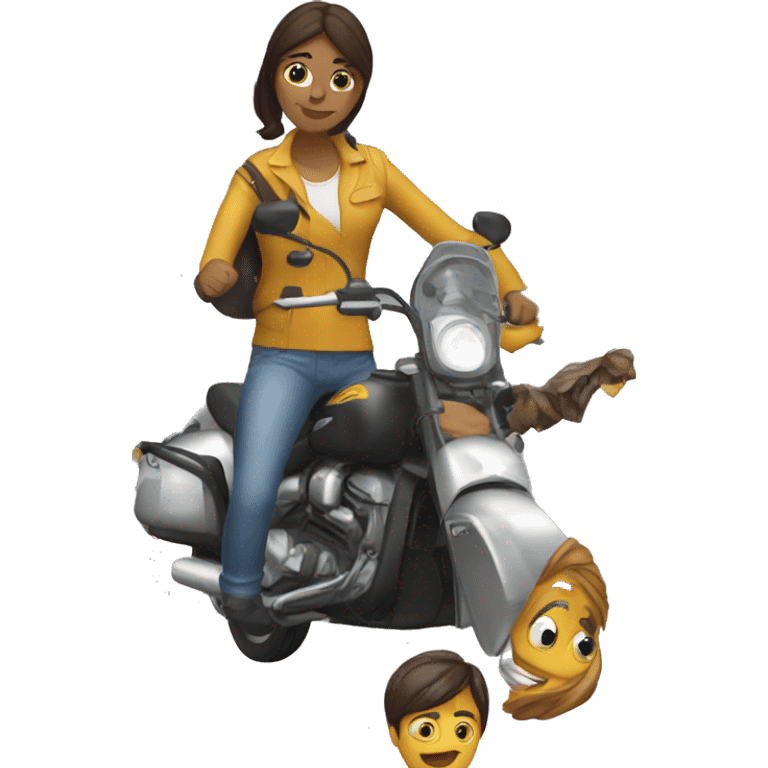 Chica en moto emoji