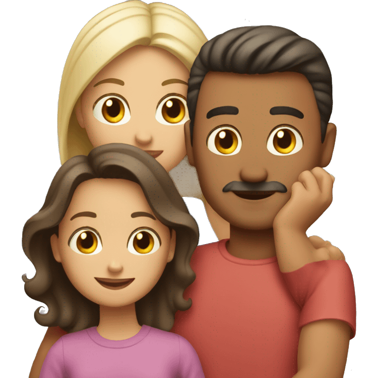 Family (Latino dad and 2 kids girls and white mom) emoji