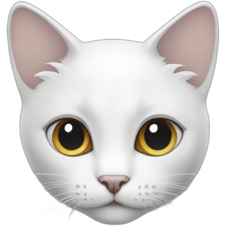 white cat with grey parts emoji