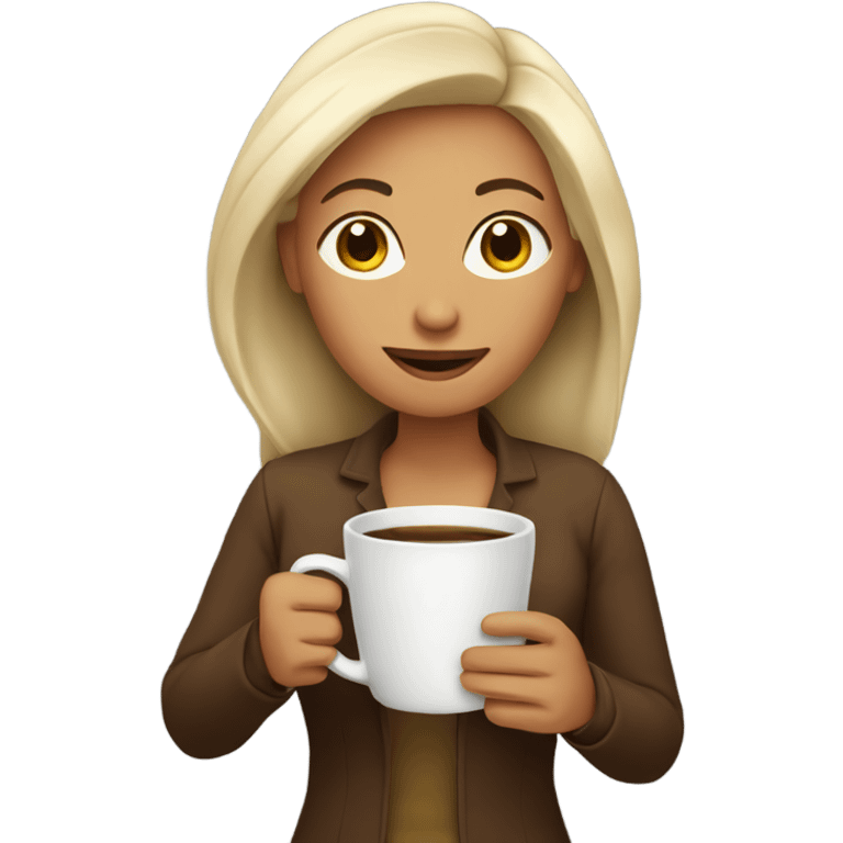 Woman holding a coffee cup emoji