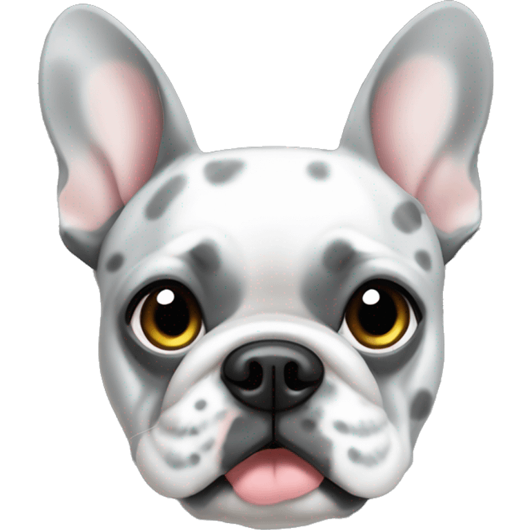 Grey speckled French bulldog emoji