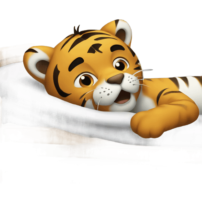 Get well soon said by tiger emoji