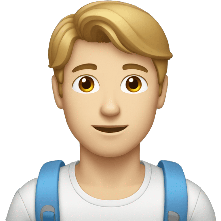 guy with light brown hair and light blue eyes typing on a computer emoji