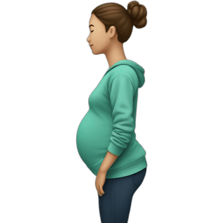 sweatshirt pregnant woman side view emoji