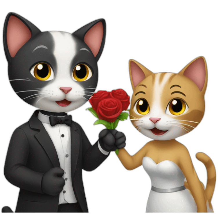 cats getting engaged emoji