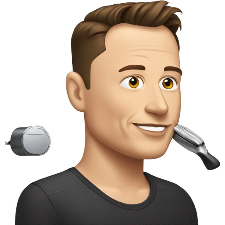 elon musk, shaving head emoji