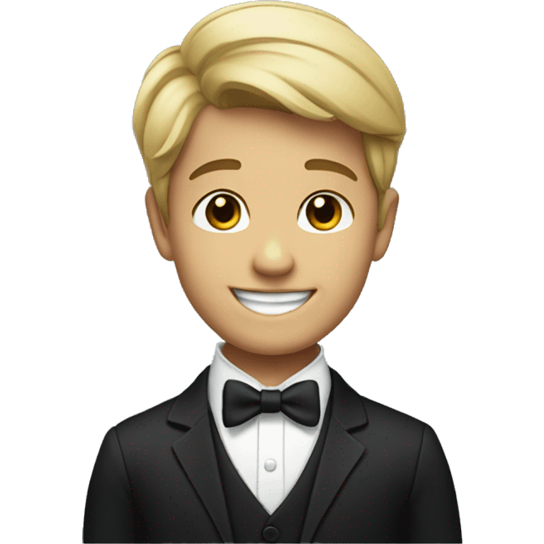 smiling boy in formal attire emoji