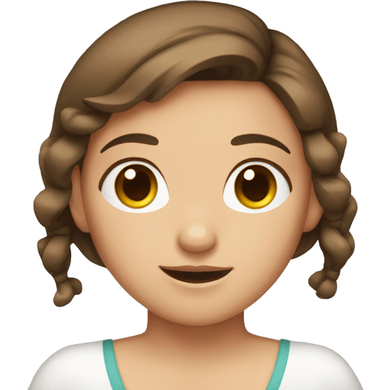 a girl with short brown hair wearing a bow  emoji