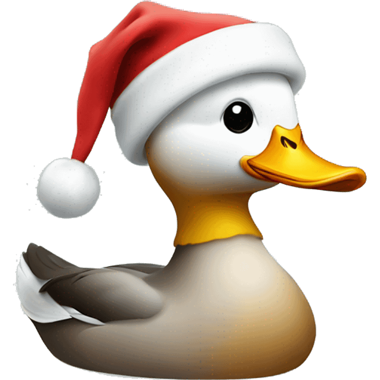 Duck with Santa hat emoji