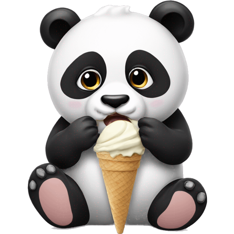 Panda eating ice cream emoji