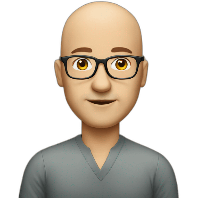 A bald English teacher with glassess emoji