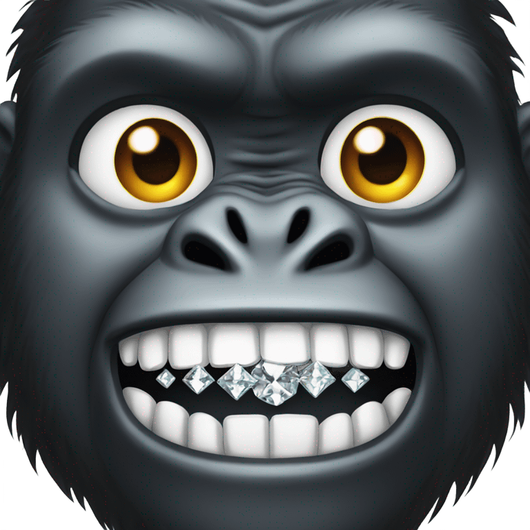 Gorilla with diamond teeth emoji