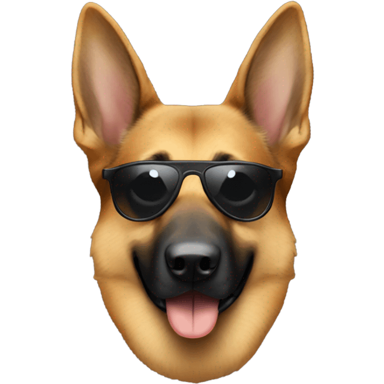 German shepherd wearing sunglasses emoji