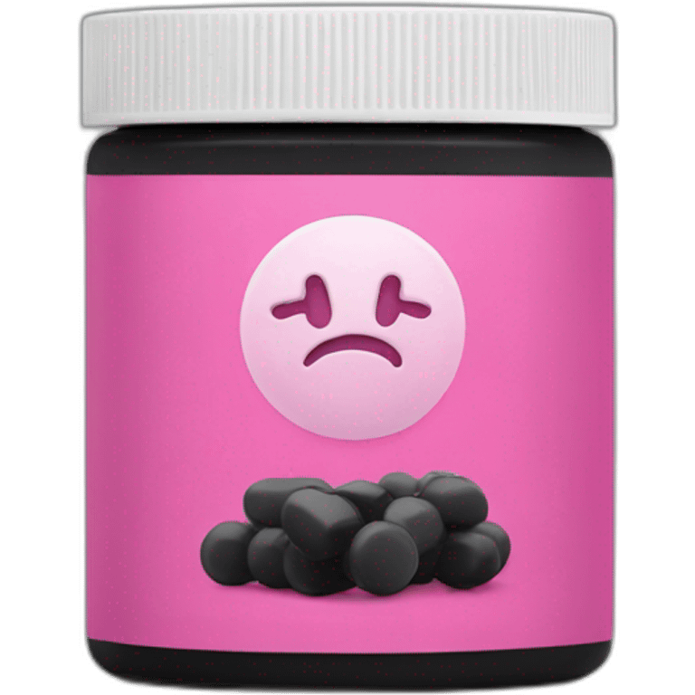 Supplements with pink and black packaging  emoji