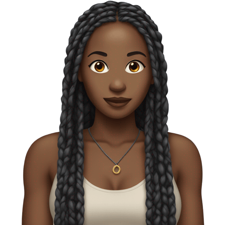 black woman with box braids emoji