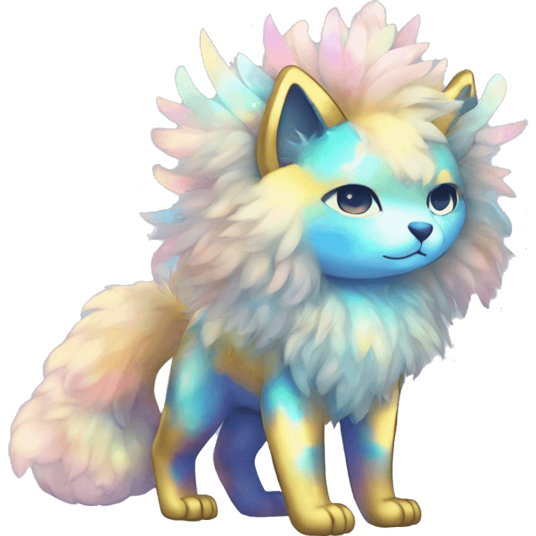 Shiny Sparkly Colorful Fluffy beautiful fantasy Kawaii Ethereal Anthro Sona Fakemon-animal Full Body emoji