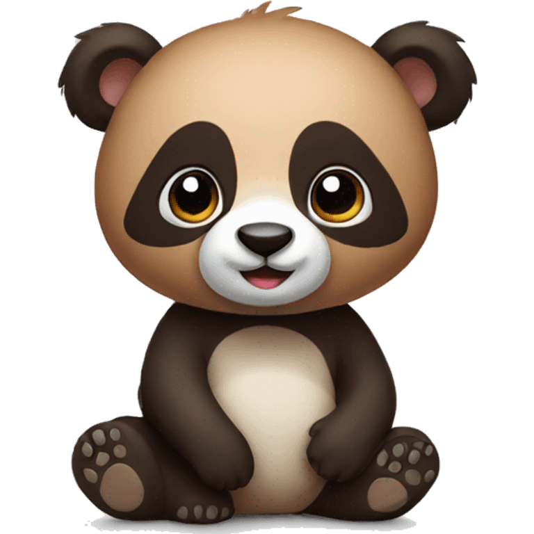 Brown panda emoji