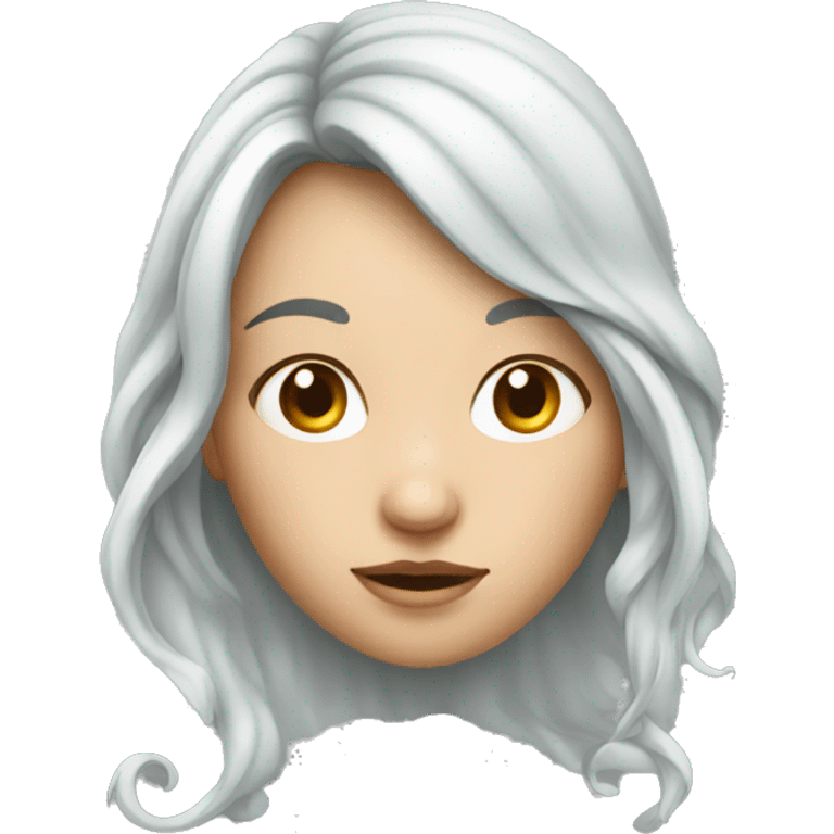 A girl with flowing nose of cold emoji