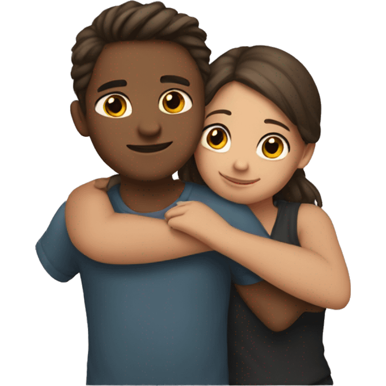 Boy and girl hugging  emoji