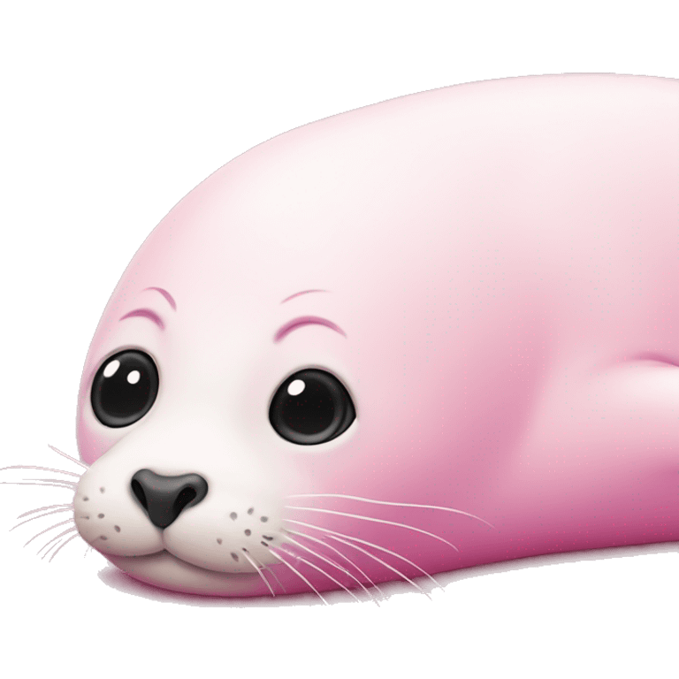 Pink and white seal lying sideways emoji