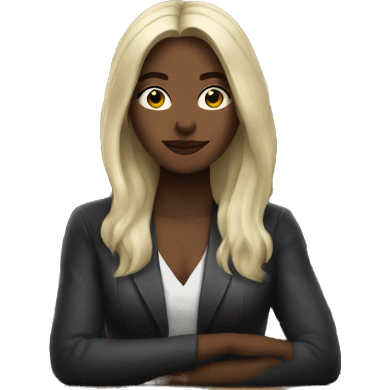 white woman with long dark hair working at a bar emoji