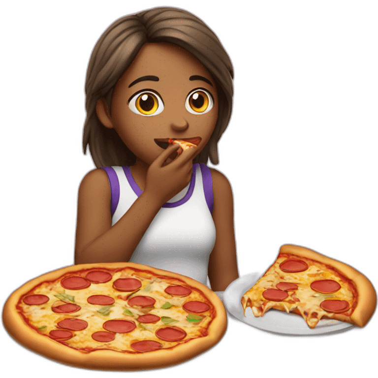 Pizza eating girl emoji