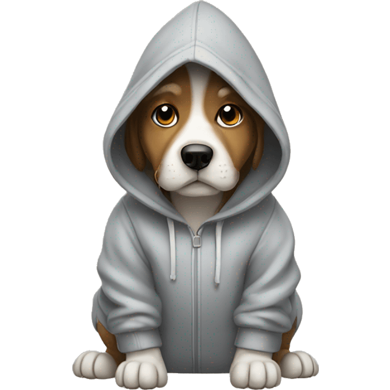 Dog wearing a hoodie emoji