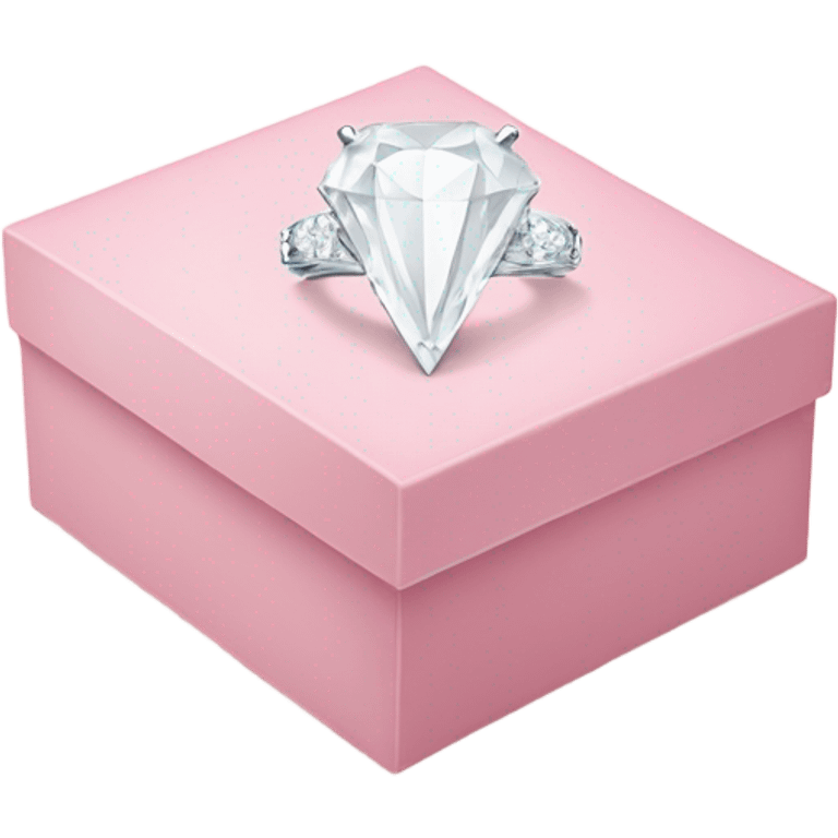 all white diamond ring in light pink box emoji