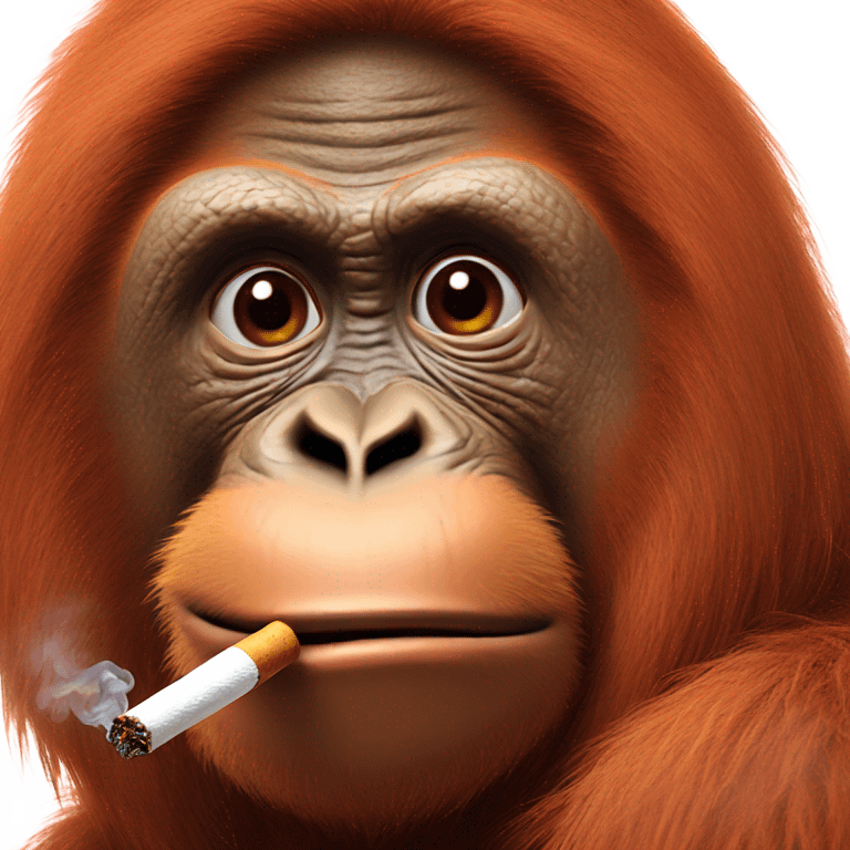 Orangutan smoking a cigarette wearing a beanie  emoji