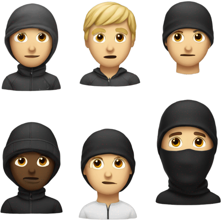 White guy with black ski mask  emoji