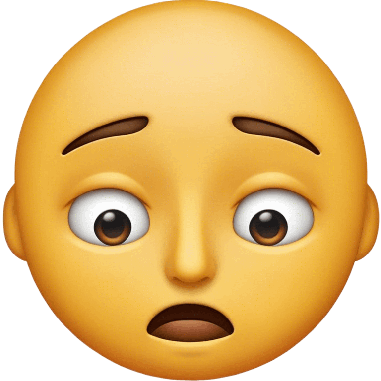 Only face emoji:
-needs one wide eye
-needs one somewhat closed eye
-straight lined mouth emoji