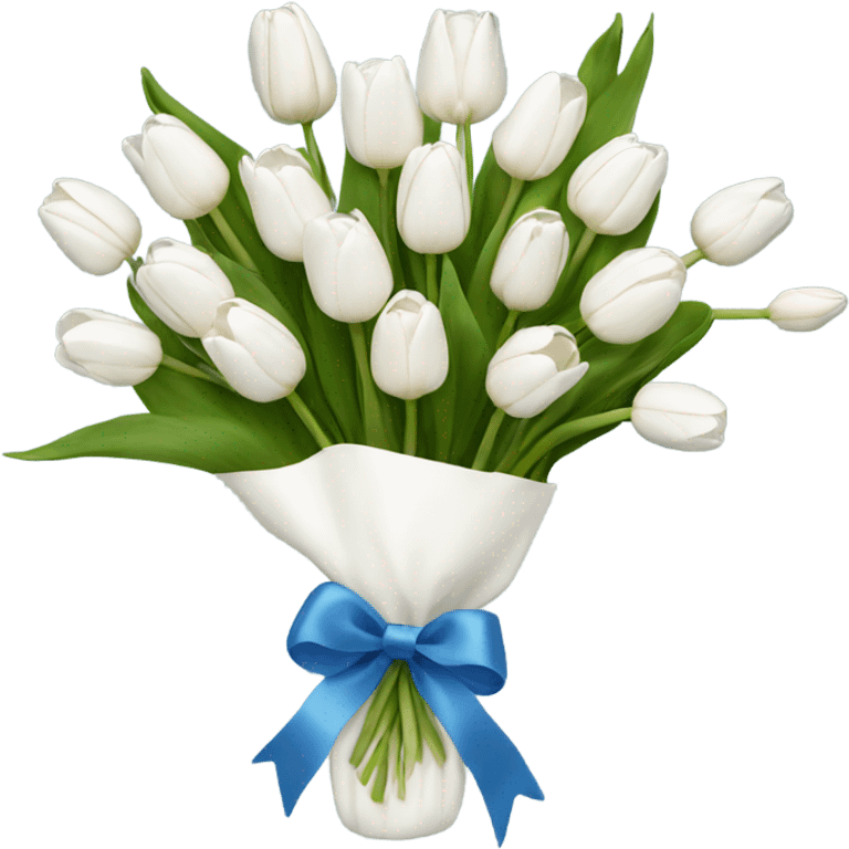 white tulip bouquet and add a ribbon emoji