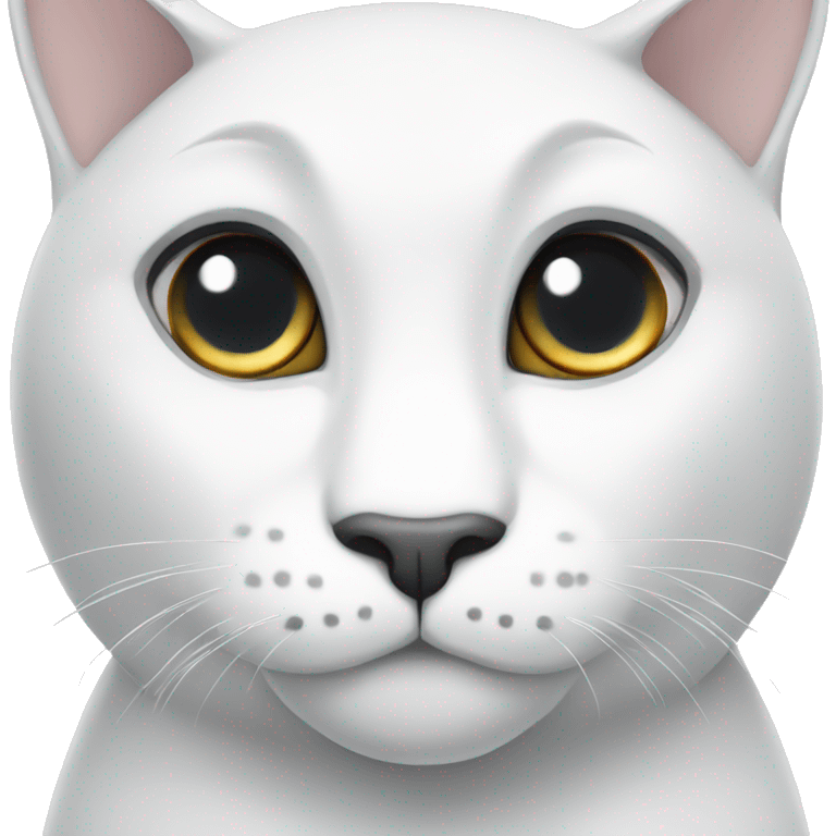 Big white cat with grey eyes emoji