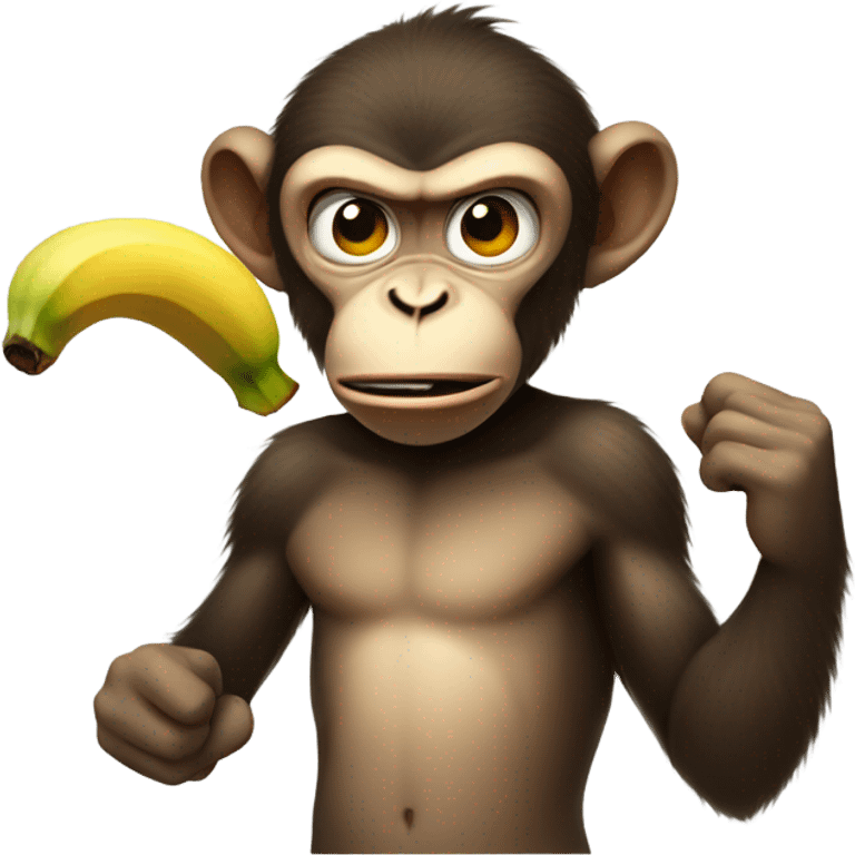 Angry monkey with a banana  emoji