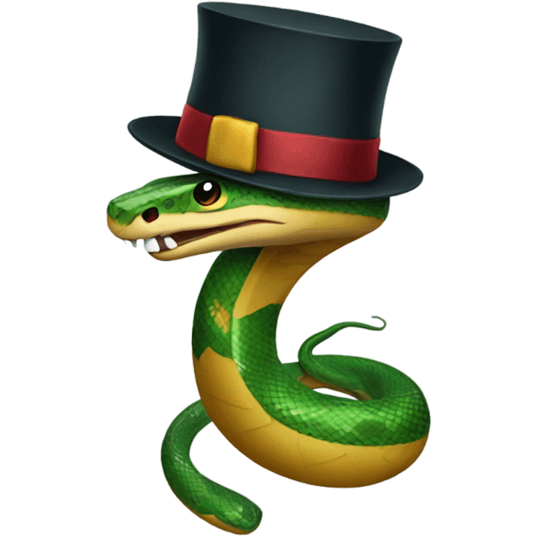 Snake in a New Year's hat emoji