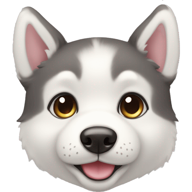 cute kawaii baby dog husky emoji