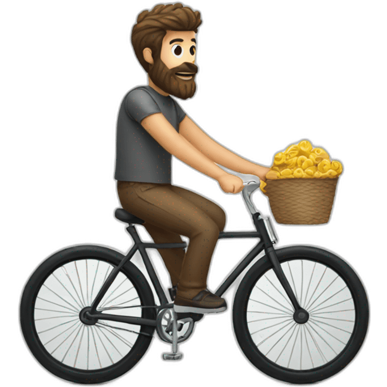 Beard men riding a bicycle emoji