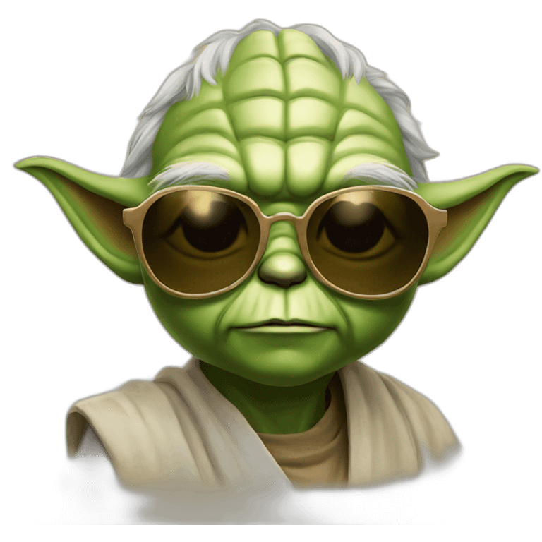 Yoda with sunglasses emoji