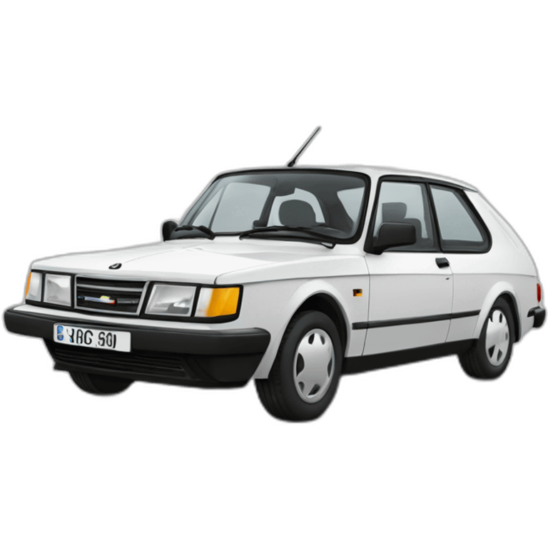 Saab 900 white emoji