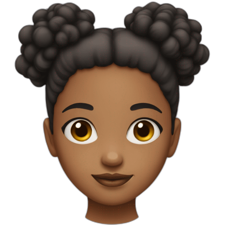 girl with 2 afro puffs ill emoji